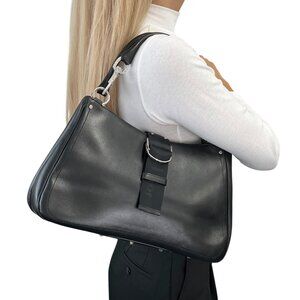 Christian Dior Vintage 2003 Hardcore Shoulder Bag Leather Black [106229]